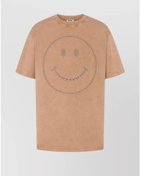 Moschino - Studded Smiley Print Cotton Short-Sleeve T-Shirt - Lyst