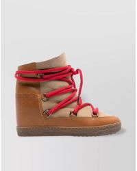 Isabel Marant - Nowles Shearling Lace-Up Ankle Boots - Lyst