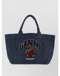 Ganni - Cabas Medium Denim Tote Bag - Lyst