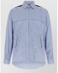 Junya Watanabe - Denim Panel Shirt Jacket Button Cuffs - Lyst