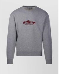 Maison Kitsuné - Cotton Crew Neck Long Sleeve Sweatshirt - Lyst