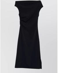 P.A.R.O.S.H. - Midi Ruched Dress Nylon Silk Blend - Lyst