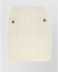 Prada - Cotton Blend Knitted Mini Skirt - Lyst