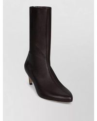 Victoria Beckham - Leather Mid-Heel Ankle Boots - Lyst