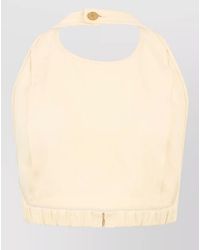LeKasha - Short Cotton Top High Neck Ruched Hem - Lyst