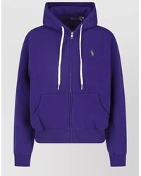 Polo Ralph Lauren - Cropped Hooded Sweatshirt Drawstring Kangaroo Pocket - Lyst