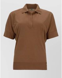 Herno - Knit Polo Collar Top Short Sleeves - Lyst