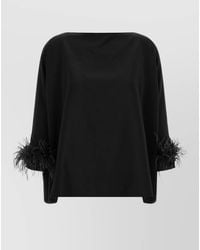 Gianluca Capannolo - Laura Blouse Feather Detail Long Sleeve - Lyst