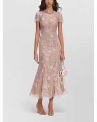 Self-Portrait - Sequin Embellished Floral Midi Dress - Lyst