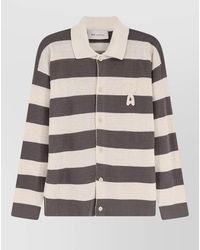 Ami Paris - Ami De Coeur Striped Cotton Cardigan - Lyst