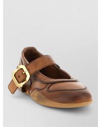 Miu Miu - Gymnasium Leather Ballet Flats Round Toe - Lyst