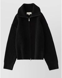 Studio Nicholson - Merino Wool Ribbed High-Neck Zip-Up Jacket - Lyst