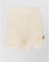 Chloé - Crochet Logo Mini Shorts High Waist - Lyst