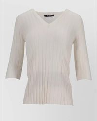LA ROSE - V Neck Cashmere Silk Knit Top - Lyst