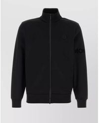 Moncler - High Collar Sweatshirt With Ribbed Cuffs And Hem - Lyst