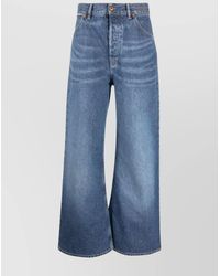 Chloé - Denim High-Rise Wide-Leg Trousers - Lyst