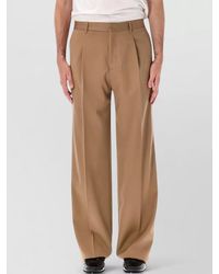 Lardini - Virgin Wool Pleated Wide-Leg Trousers - Lyst