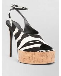 The Attico - Leather Zebra-Print Platform Sandals - Lyst