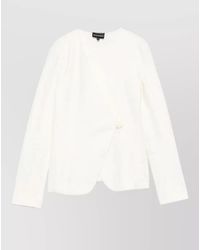 Emporio Armani - Cotton Jacket Asymmetric Hem Long Sleeves - Lyst