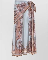 Zimmermann - Silk Printed Asymmetric Mini Skirt - Lyst
