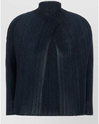 Issey Miyake - Pleated High-Neck Long-Sleeve Cardigan - Lyst