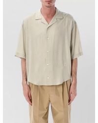 Ami Paris - Silk Shirt Notched Collar Short Sleeves - Lyst