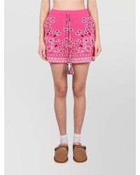 Alanui - Bandana Print Drawstring Waist Shorts - Lyst