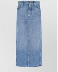 Givenchy - Denim Mid-Rise Midi Straight Skirt - Lyst