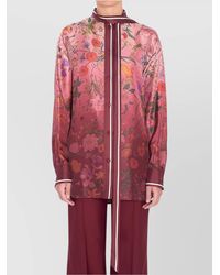 Gucci - Silk Shirt With Flora Print - Lyst