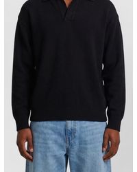 Roberto Collina - Skipper Merino Wool Long Sleeve Polo - Lyst
