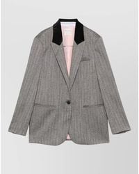 forte_forte - Single Breasted Tailored Blazer Velvet Collar - Lyst