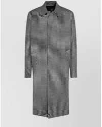Lardini - Houndstooth Pattern Long Sleeves Side Pockets Coat - Lyst
