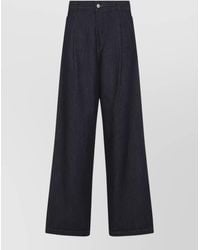 Dries Van Noten - Cotton Mid-Rise Wide-Leg Jeans - Lyst