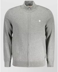 Timberland - Cotton Ribbed Full-Zip Cardigan - Lyst