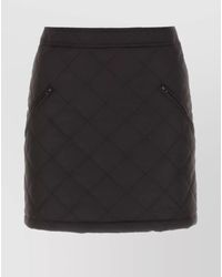 Burberry - Quilted Cotton Mini Skirt - Lyst