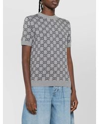 Gucci - Knit Round Neck Short Sleeve Top - Lyst