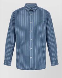 A.P.C. - Malo Shirt Long Sleeves Striped Chest Pocket - Lyst