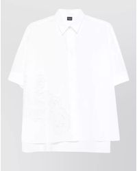 Fay - Shirt Collared Neck Embroidered Lace Layered Design - Lyst