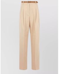 Max Mara - Pleated High Waist Straight Leg Tailored Trousers - Lyst