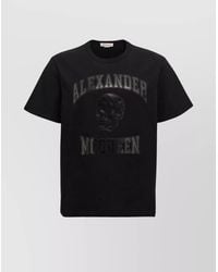 McQueen - Ribbed Cotton Crew-Neck T-Shirt - Lyst