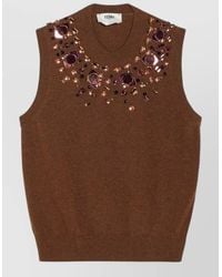 Fendi - Cashmere Wool Sleeveless Knitted Top - Lyst