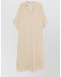 120% Lino - Linen Kaftan Knee Length Relaxed Fit - Lyst
