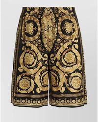 Versace - Silk Baroque-Print Knee-Length Bermuda Shorts - Lyst