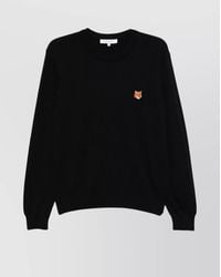 Maison Kitsuné - Merino Wool Crew Neck Long Sleeve Sweater - Lyst