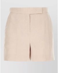 Max Mara - Linen Shorts Belt Loops Buttoned Back Pockets - Lyst