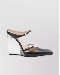 Gucci - Glossy Leather Mules With Transparent Wedge Heel - Lyst