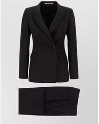 Tagliatore - Double-Breasted Wool Blend Suit With Tailored Trousers - Lyst