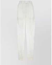 The Attico - Logo-Jacquard Satin Tailored Trousers - Lyst