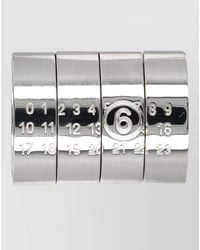 MM6 by Maison Margiela - Four Ring Set Polished Finish Stackable Design - Lyst