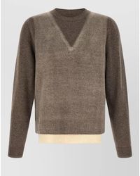 Maison Margiela - Virgin Wool Layered Trompe Loeil V-Neck Crew-Neck Sweater - Lyst